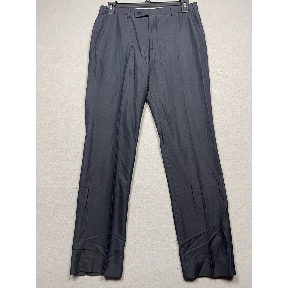 Park Avenue Mens Navy Blue Terry Rayon Blend‎ Dress Pants Trousers 86cm 34x31